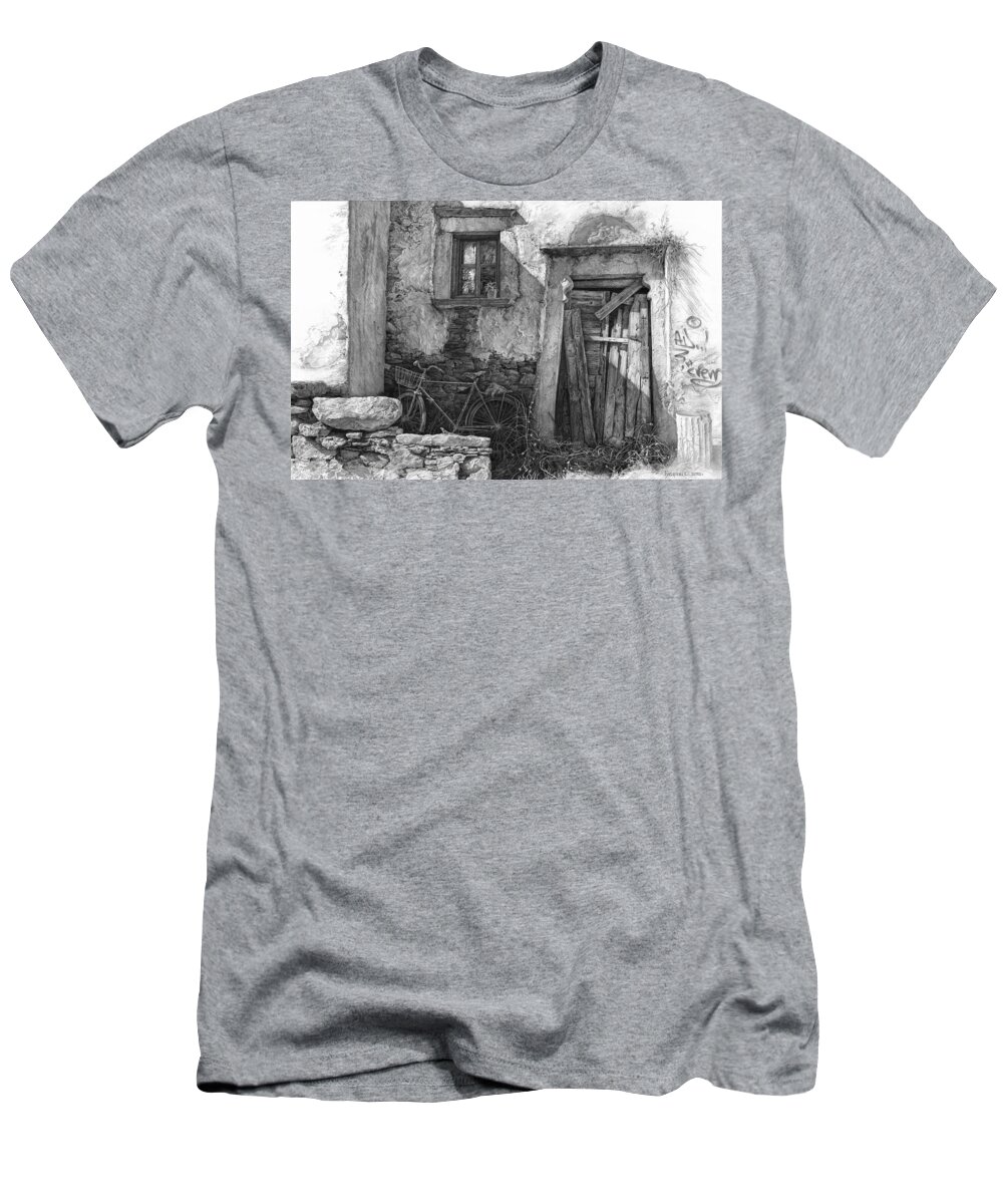 Drawing T-Shirt featuring the photograph Secret of the Closed Doors 2 by Sergey Gusarin