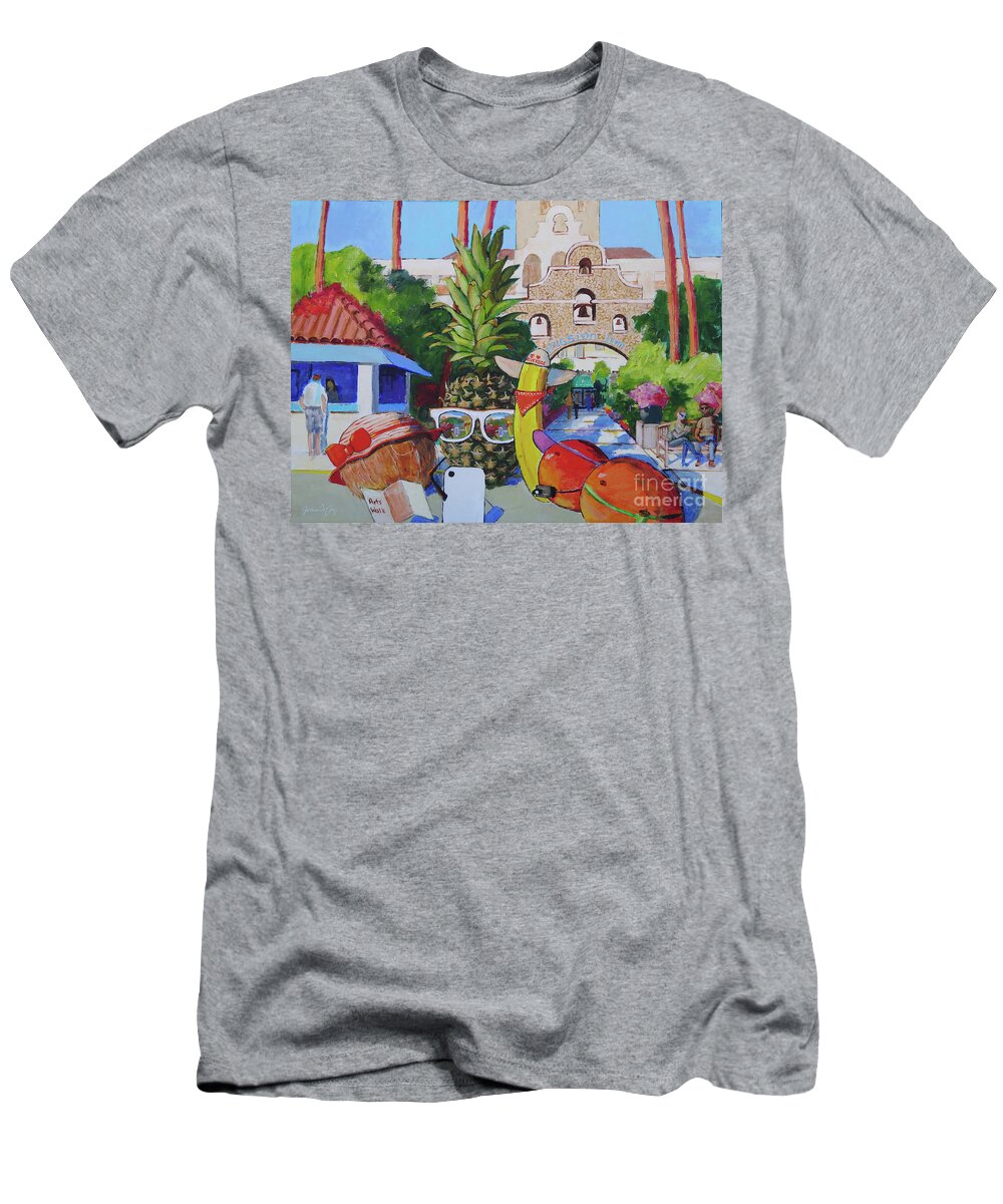 California T-Shirt featuring the painting See the Local Sites by Joan Coffey