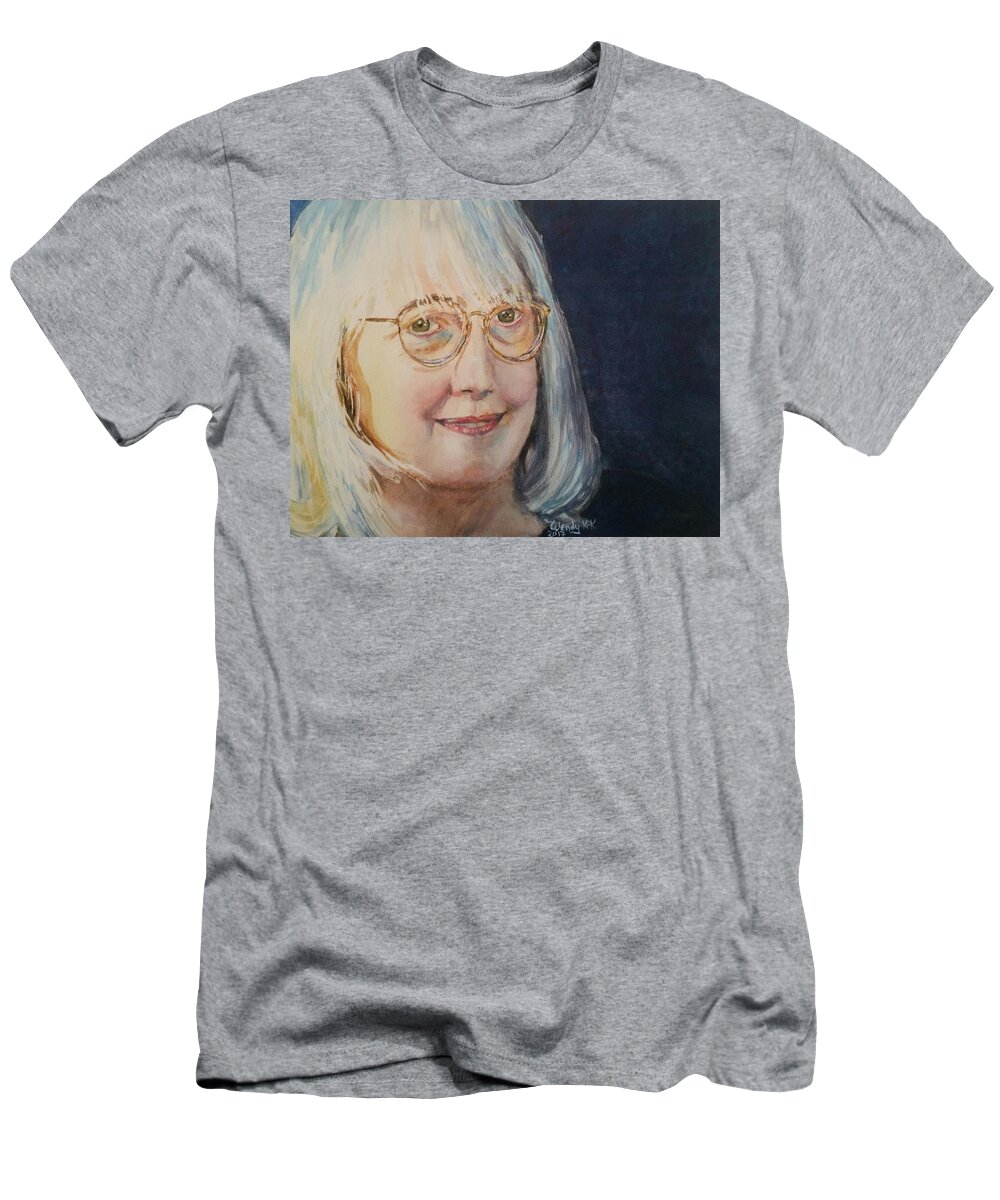 Self Portrait T-Shirt featuring the painting Self-Portrait at 66 by Wendy Keeney-Kennicutt