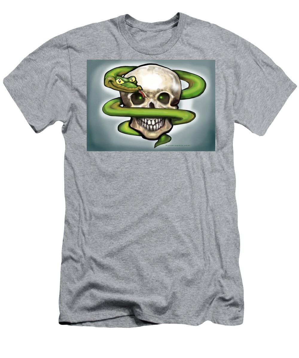 Serpent T-Shirt featuring the digital art Serpent n Skull by Kevin Middleton