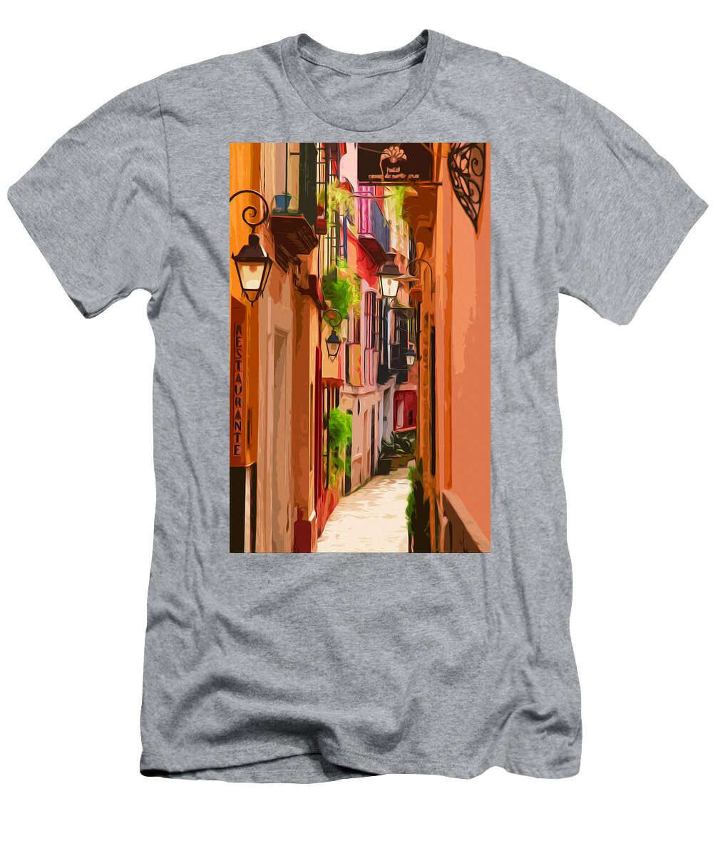 Sevilla T-Shirt featuring the painting Seville, Colorful Spain by AM FineArtPrints