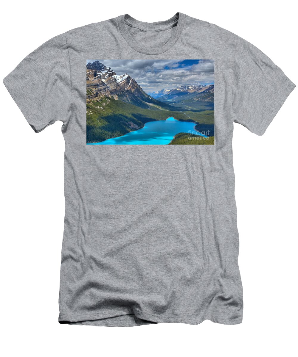 Peyto Lake T-Shirt featuring the photograph Shadow Shades Of Peyto by Adam Jewell