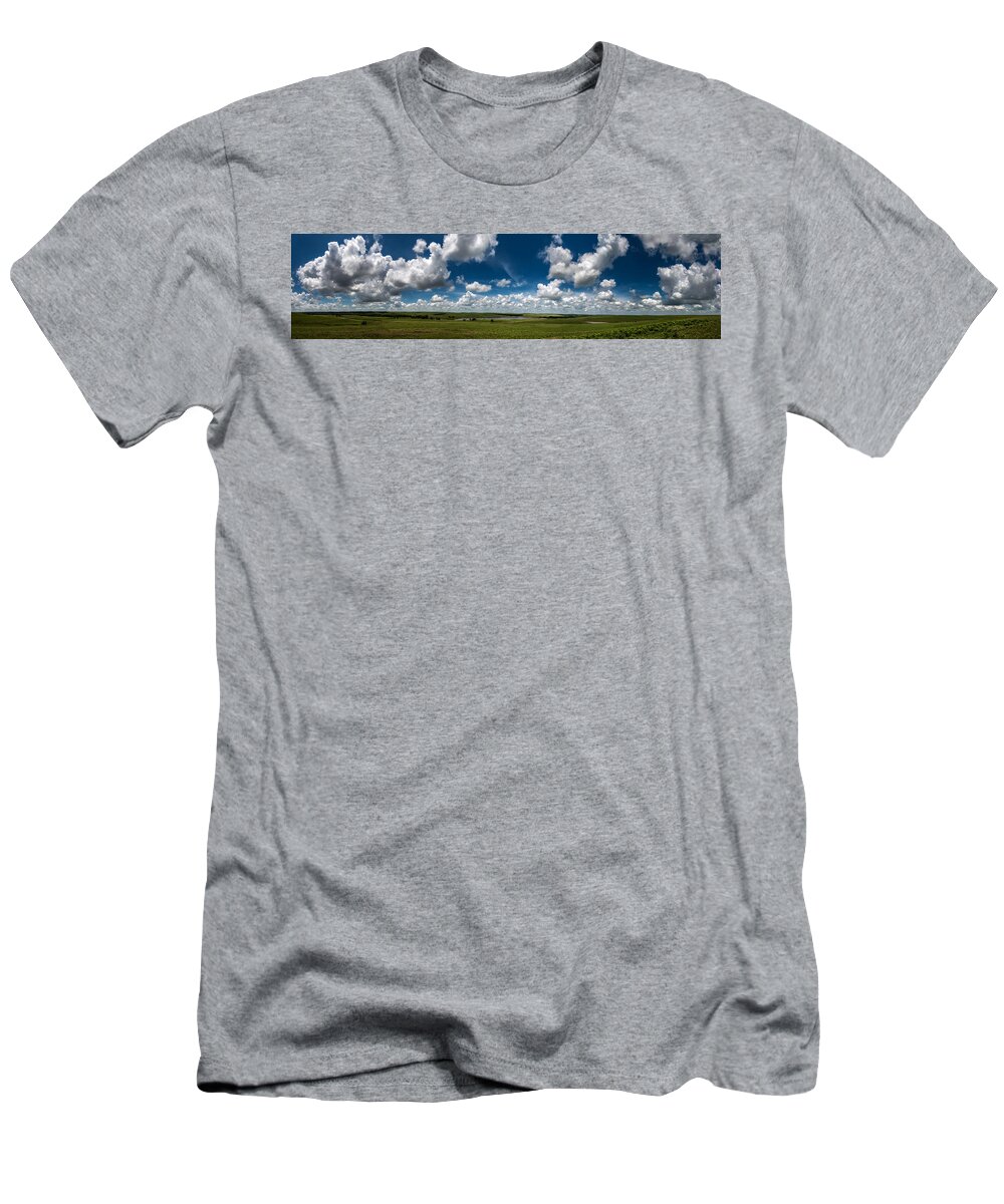 Dirty Kanza 200 T-Shirt featuring the photograph Sharps Creek Road Panorama by Eric Benjamin