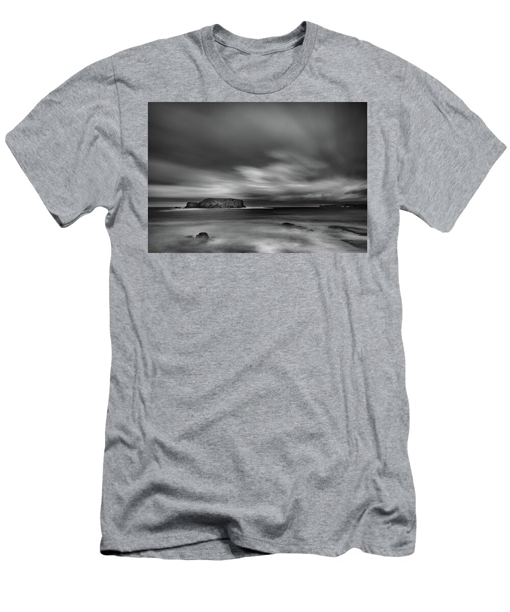 Sheep T-Shirt featuring the photograph Sheep Island mono by Nigel R Bell