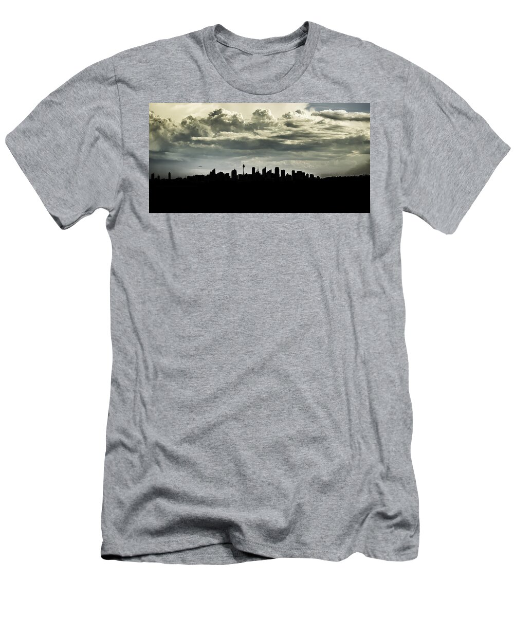 Landscape T-Shirt featuring the photograph Silhouette of Sydney by Chris Cousins