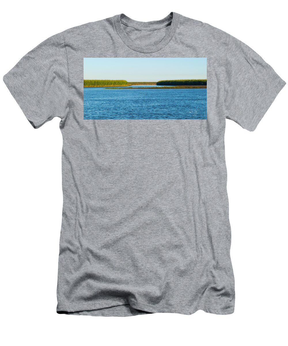 Gulf Of Mexico T-Shirt featuring the photograph Silt Islands and Banks Mississippi River Delta Louisiana by Paul Gaj