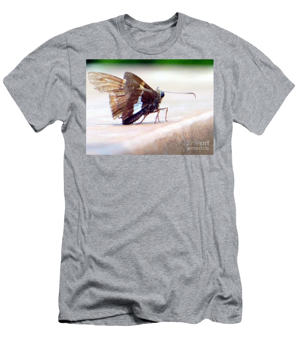 Silver Spotted T-Shirt featuring the photograph Silver Spotted Skipper Butterfly by Rockin Docks Deluxephotos