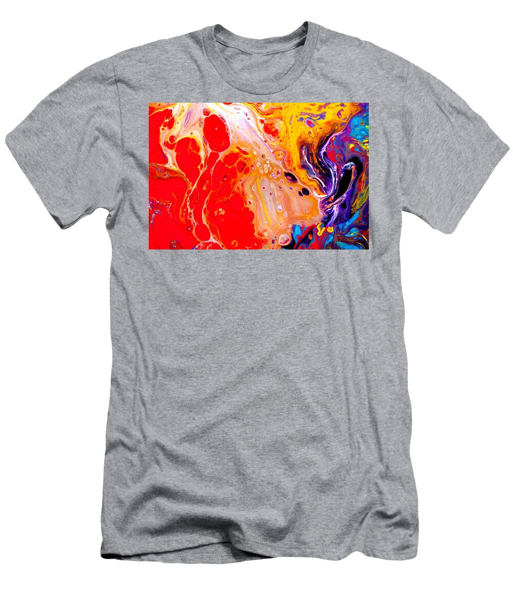 Abstract T-Shirt featuring the painting Singer - Colorful Abstract Painting by Modern Abstract