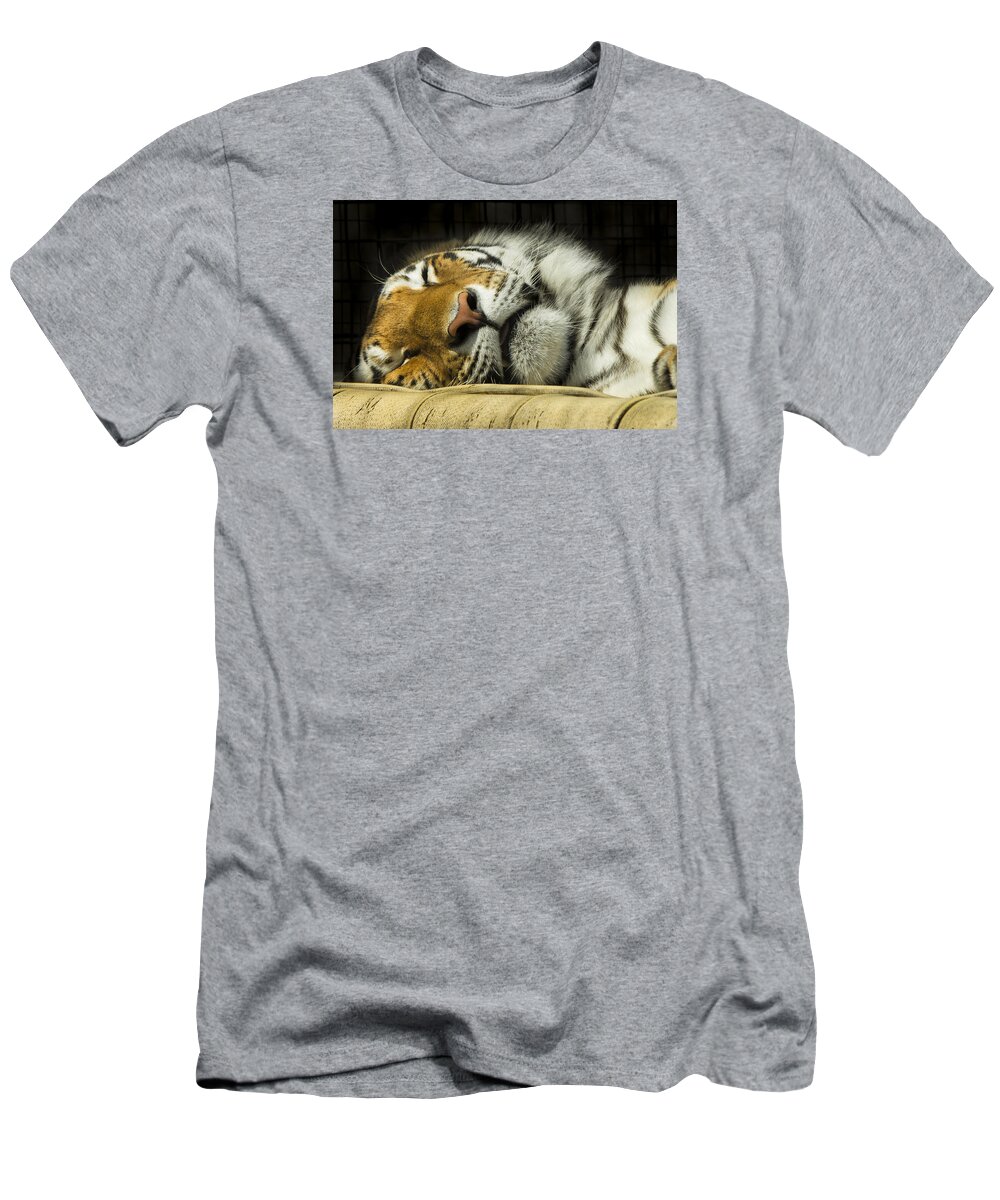 Tiger T-Shirt featuring the photograph Sleeping Tiger by Bill Cubitt