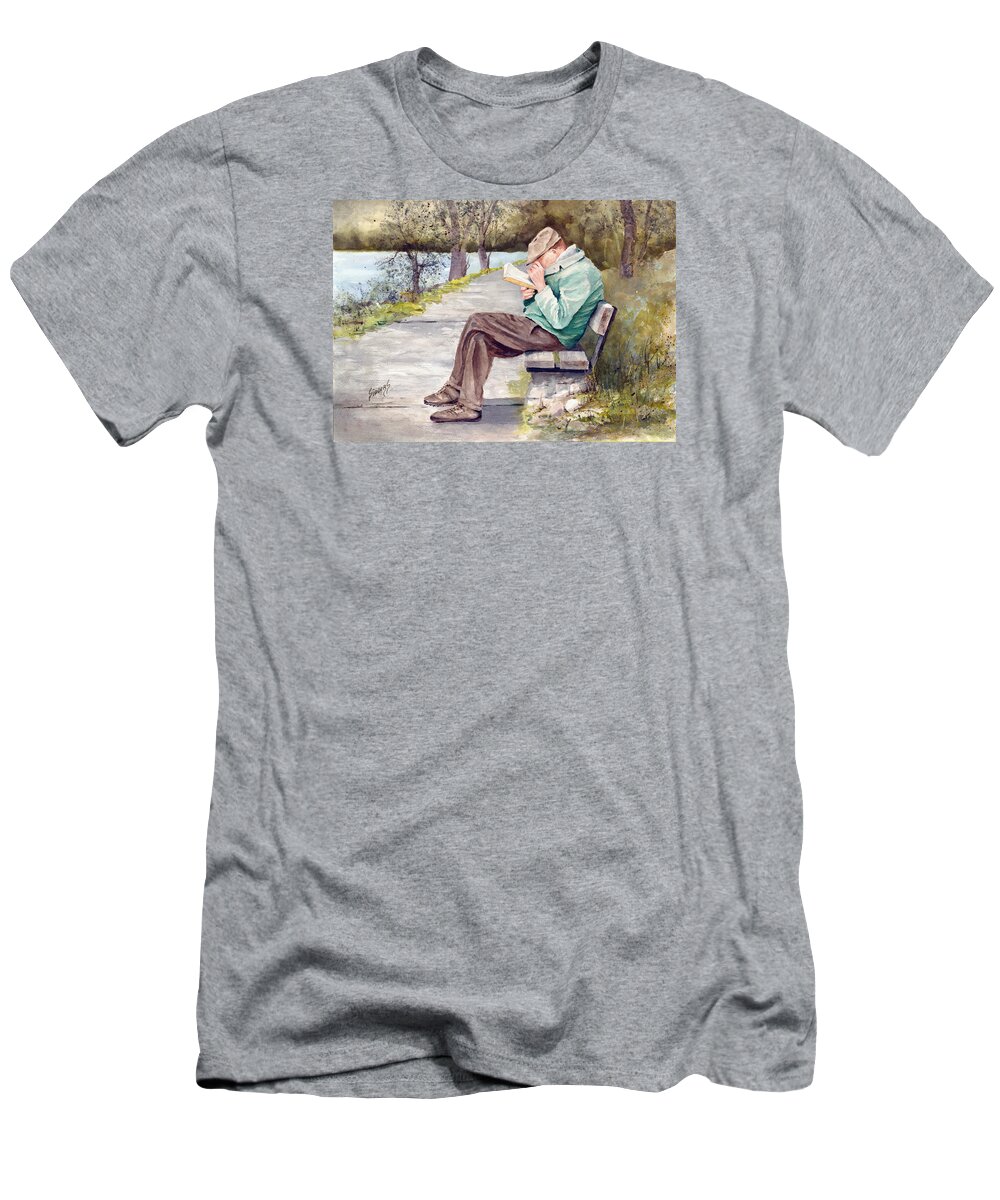 Read T-Shirt featuring the painting Small Print by Sam Sidders