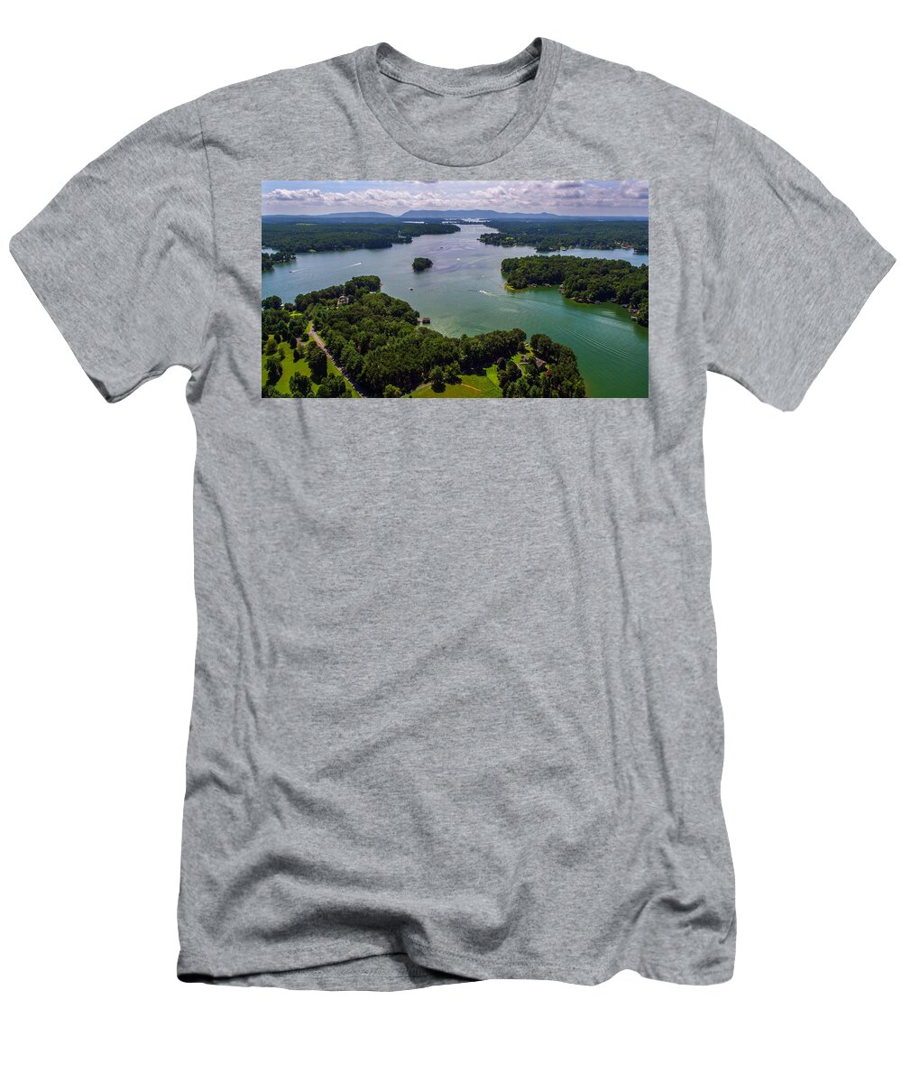 Landscape T-Shirt featuring the photograph Smith Mountain Lake Boats by Star City SkyCams