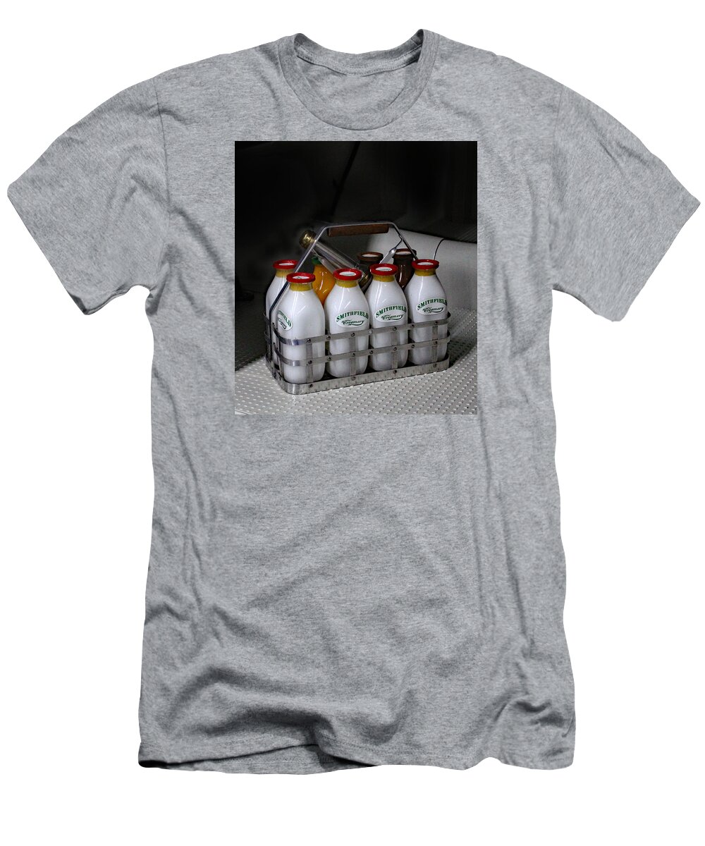 Milk T-Shirt featuring the photograph Smithfield Milk Bottles by DB Hayes