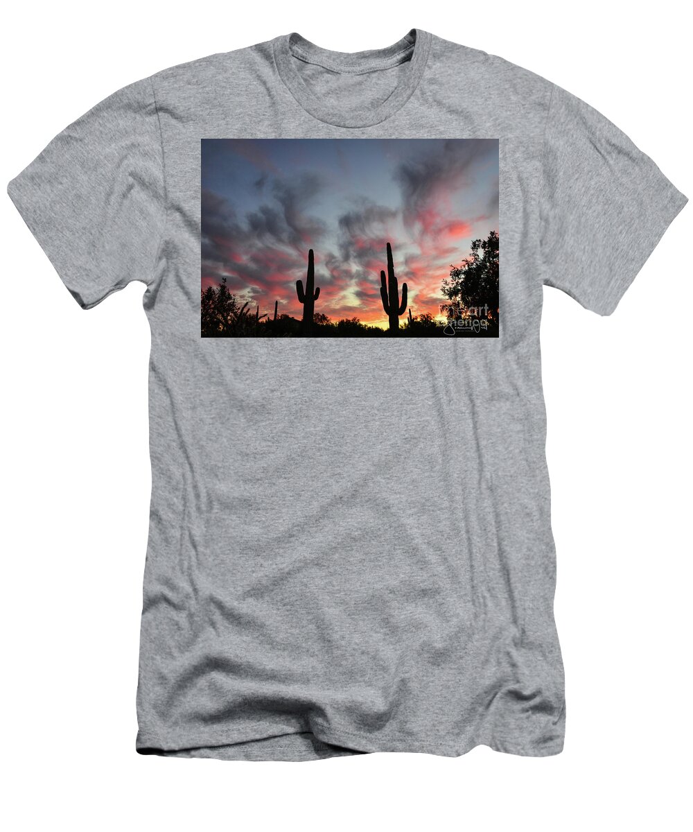 Sunset T-Shirt featuring the photograph Smokin Sunset by Joanne West