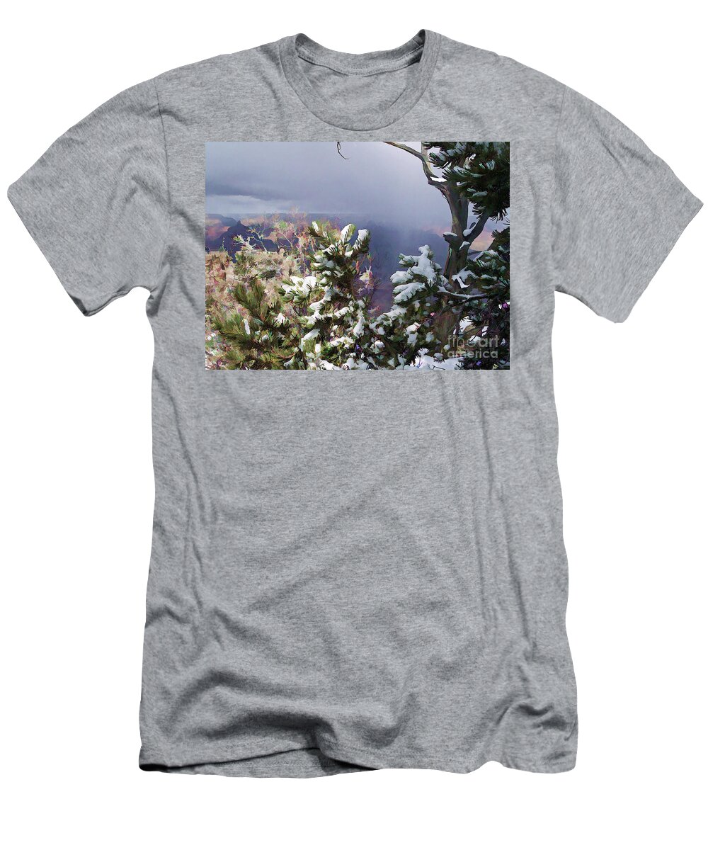 Snow T-Shirt featuring the photograph Snow in the Canyon by Roberta Byram