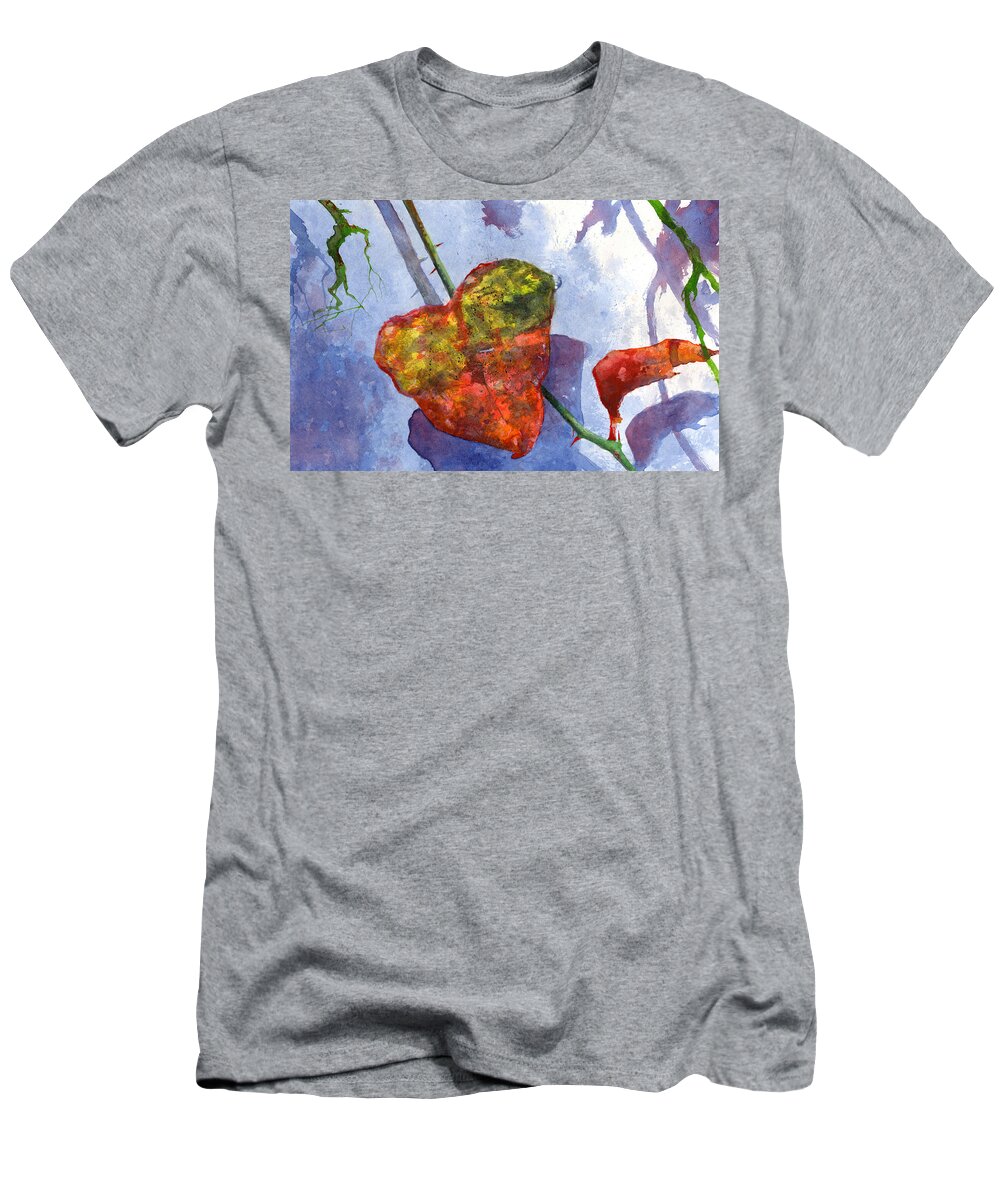 Winter T-Shirt featuring the painting Snow Leaf by Andrew King