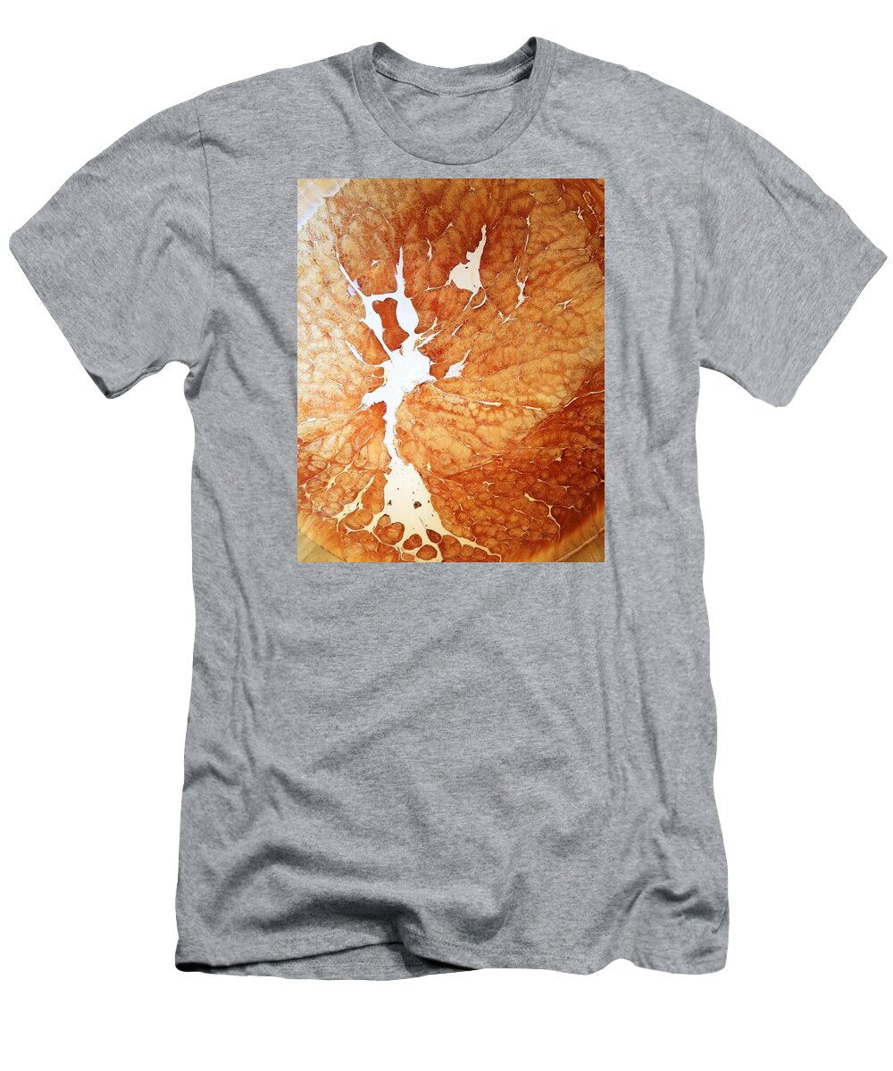 Amber T-Shirt featuring the painting Snow On Beetle's Back by Gyula Julian Lovas