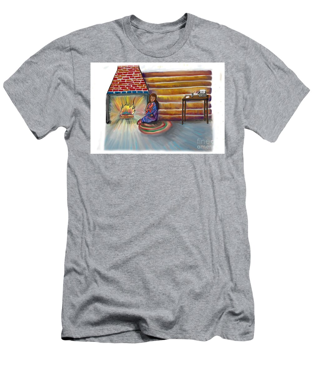 Children's Art T-Shirt featuring the painting Snow Tang - Illustration 10 - age 12 by Dawn Senior-Trask