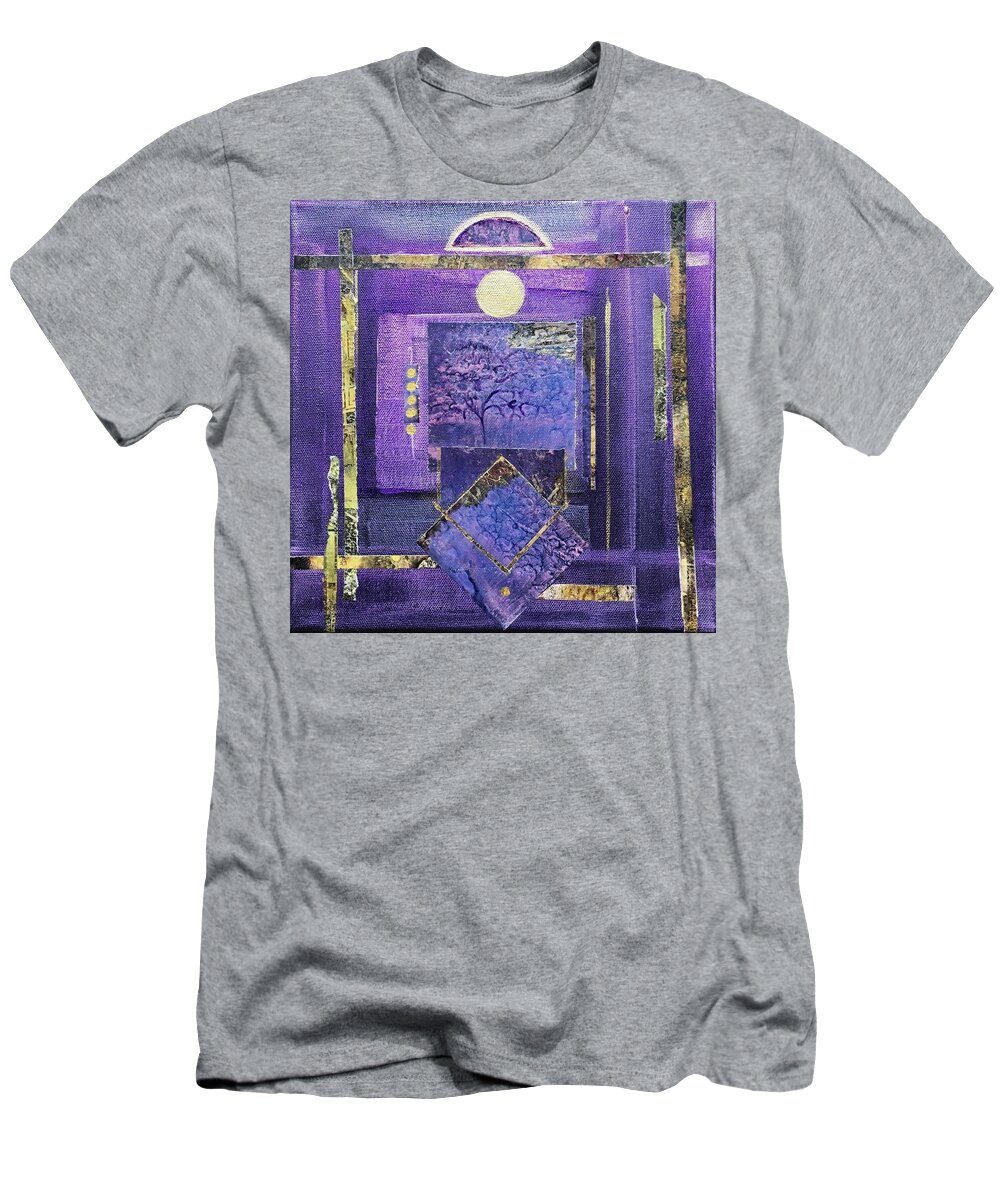 Purple T-Shirt featuring the mixed media Solstice Dreams by Sandra Lee Scott