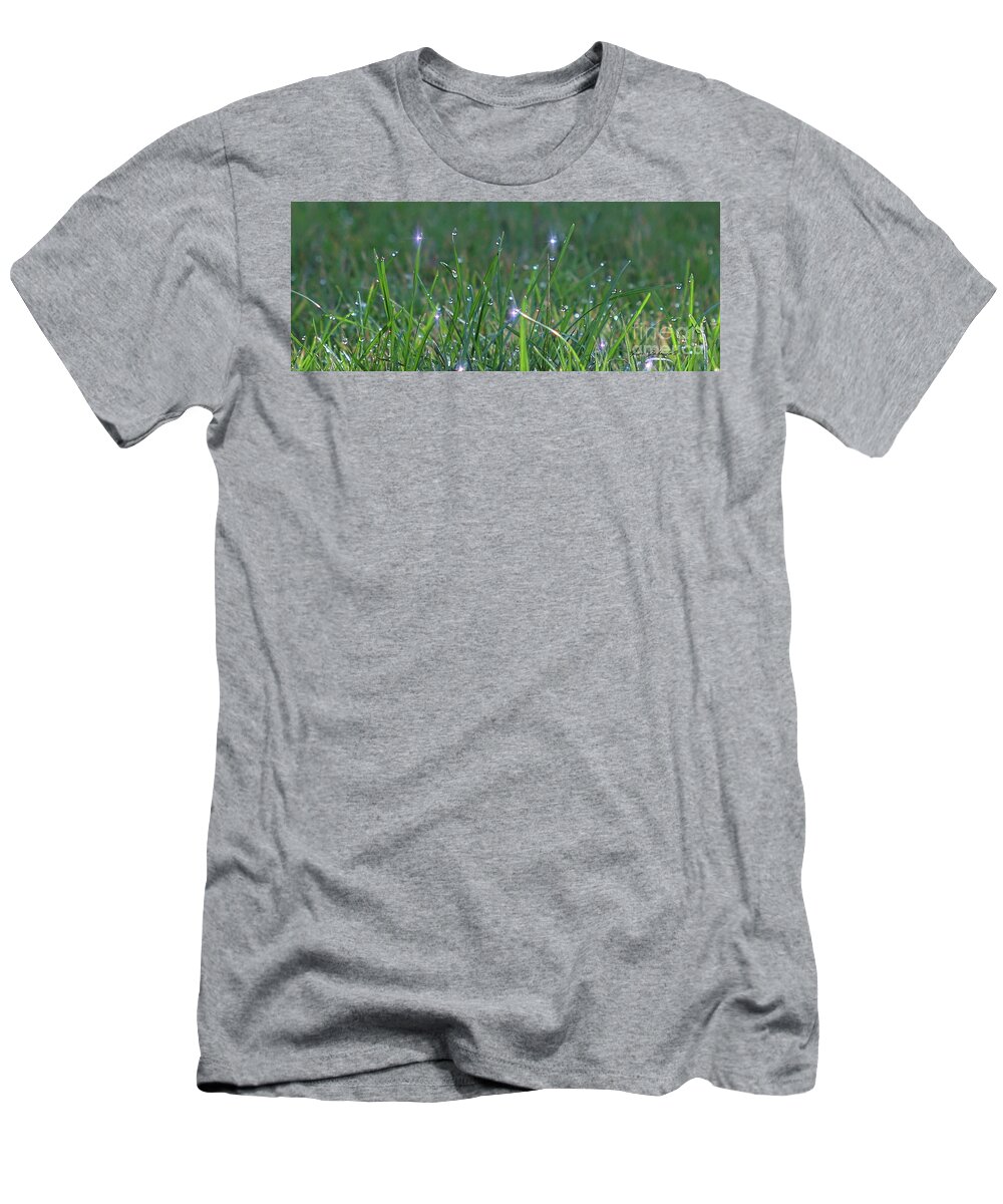 Dews T-Shirt featuring the photograph Sparkling Dew drops by Yumi Johnson