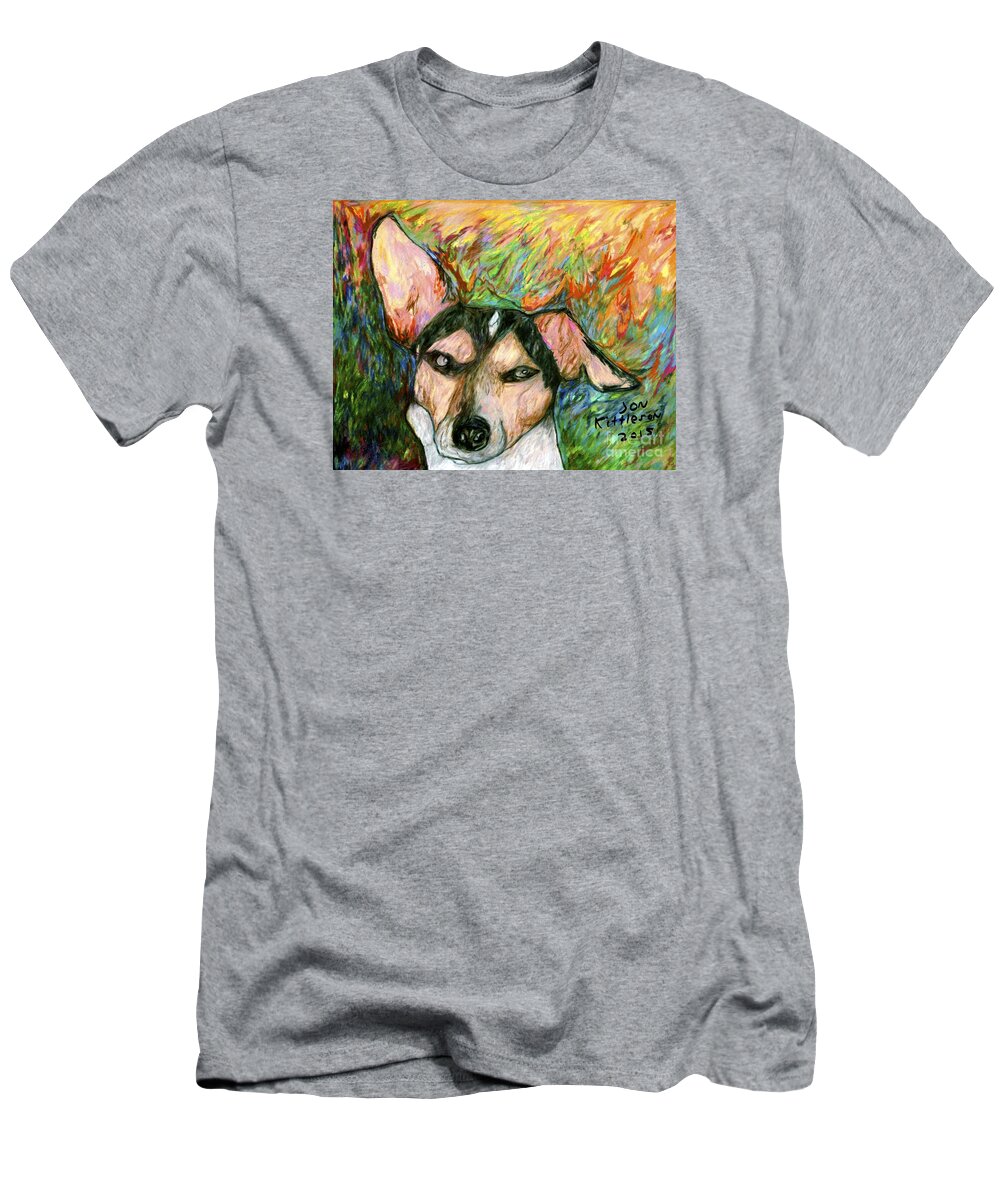 A Great Dog T-Shirt featuring the drawing Spence by Jon Kittleson