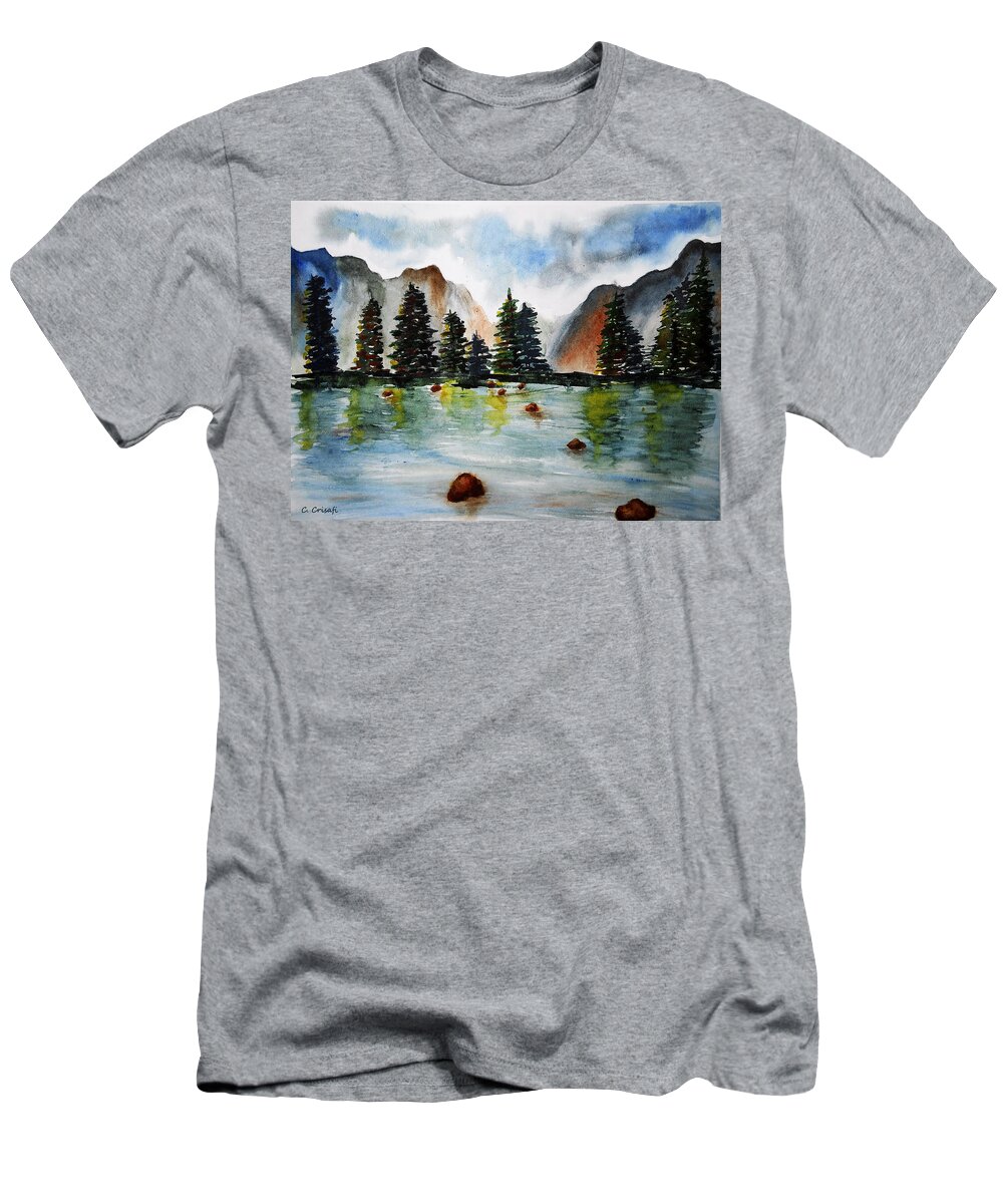 Watercolor T-Shirt featuring the painting Spirit of Lark Rise by Carol Crisafi