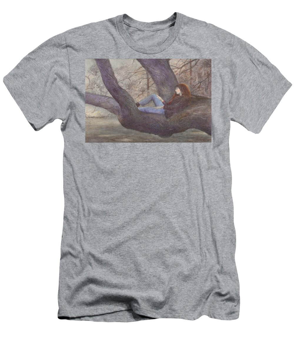 Portrait T-Shirt featuring the painting Spring Dreaming by David Ladmore