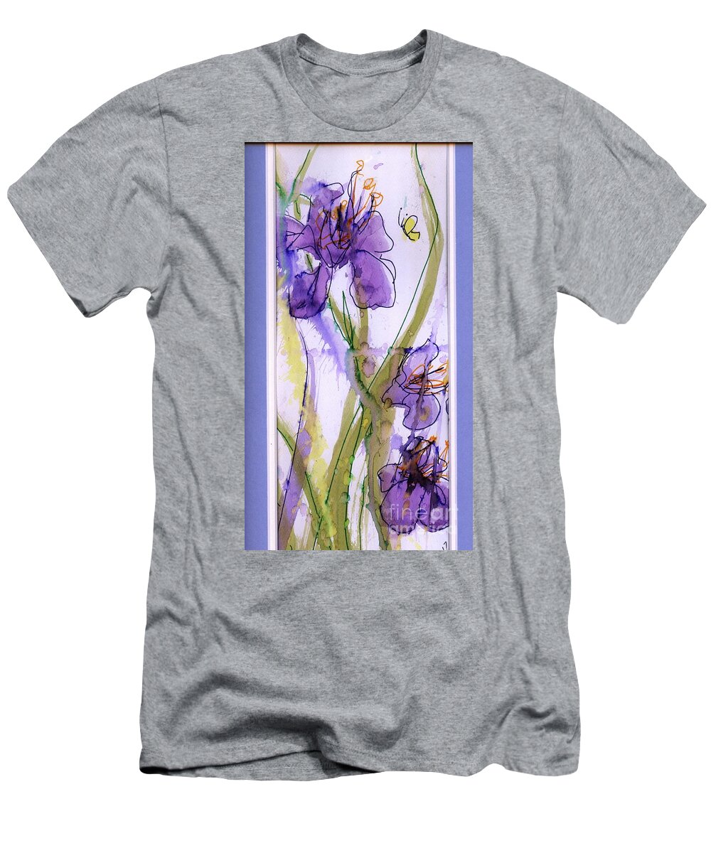 Floral T-Shirt featuring the painting Spring Fling by PJ Lewis