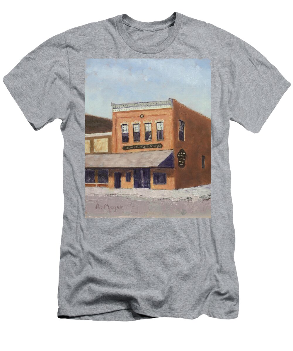 Painting T-Shirt featuring the painting Spring Morning Downtown by Alan Mager
