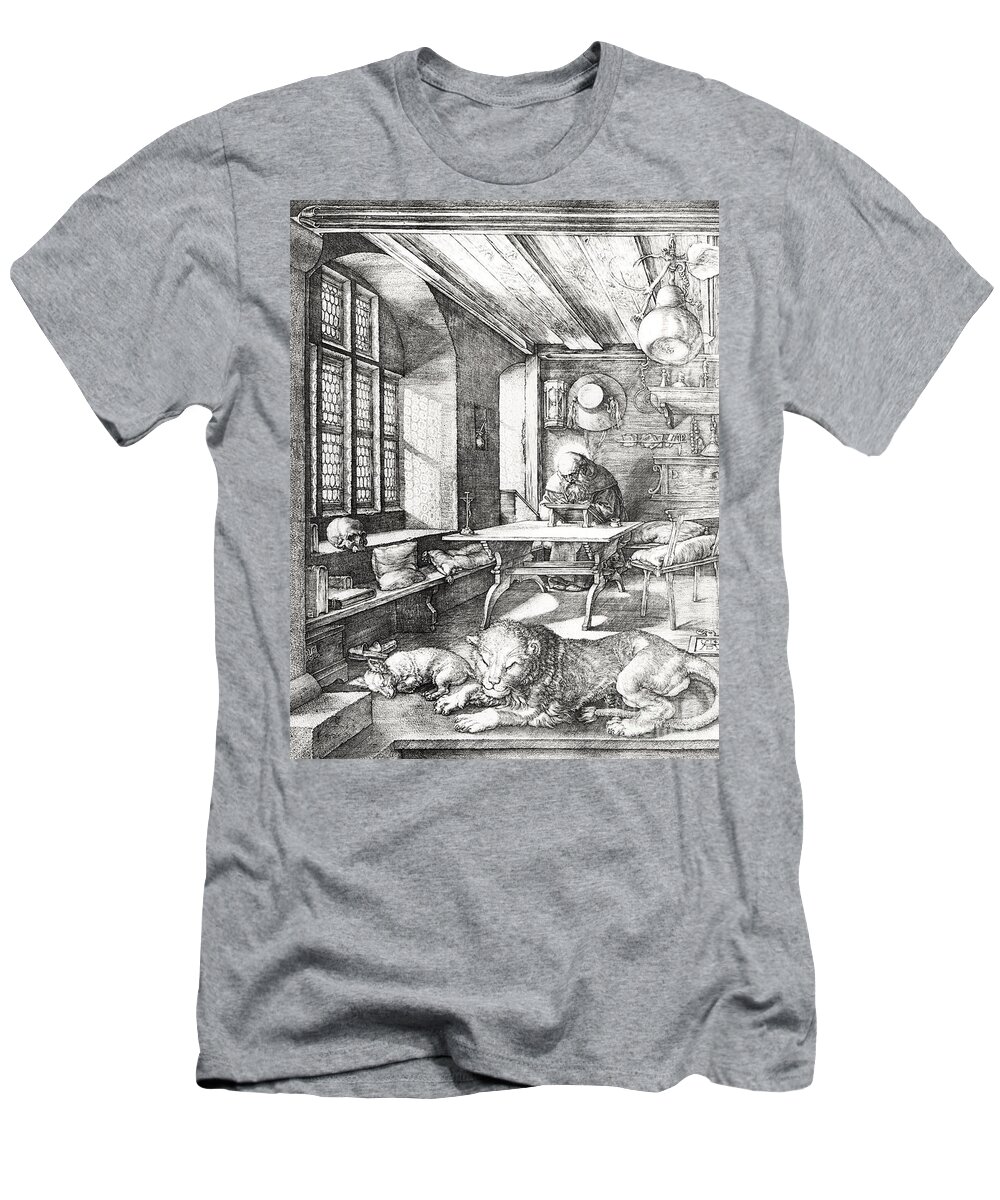 Jerome T-Shirt featuring the drawing St Jerome In His Study by Albrecht Durer