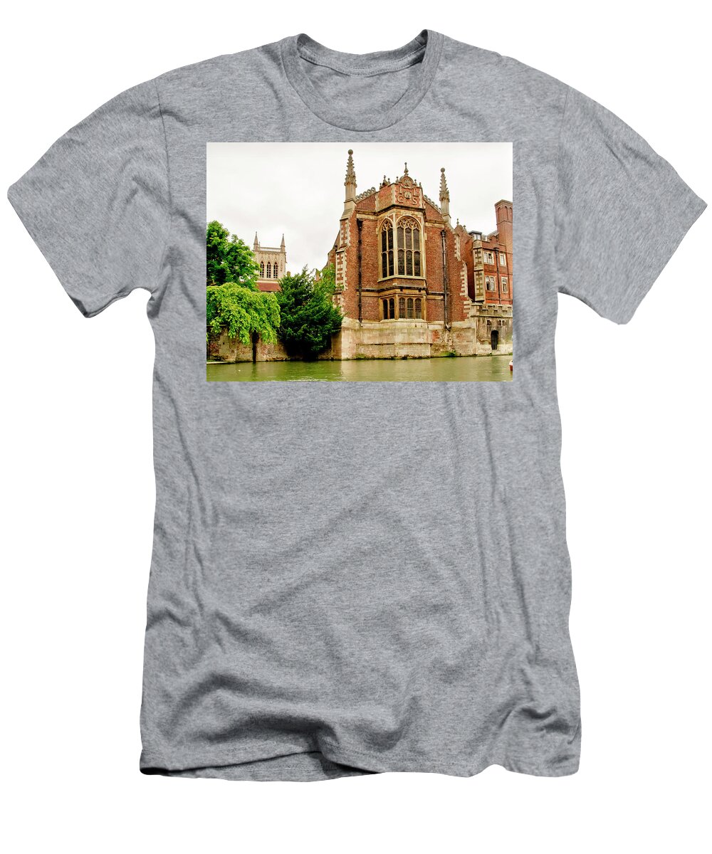 Cambridge T-Shirt featuring the photograph St Johns College from the Backs. by Elena Perelman