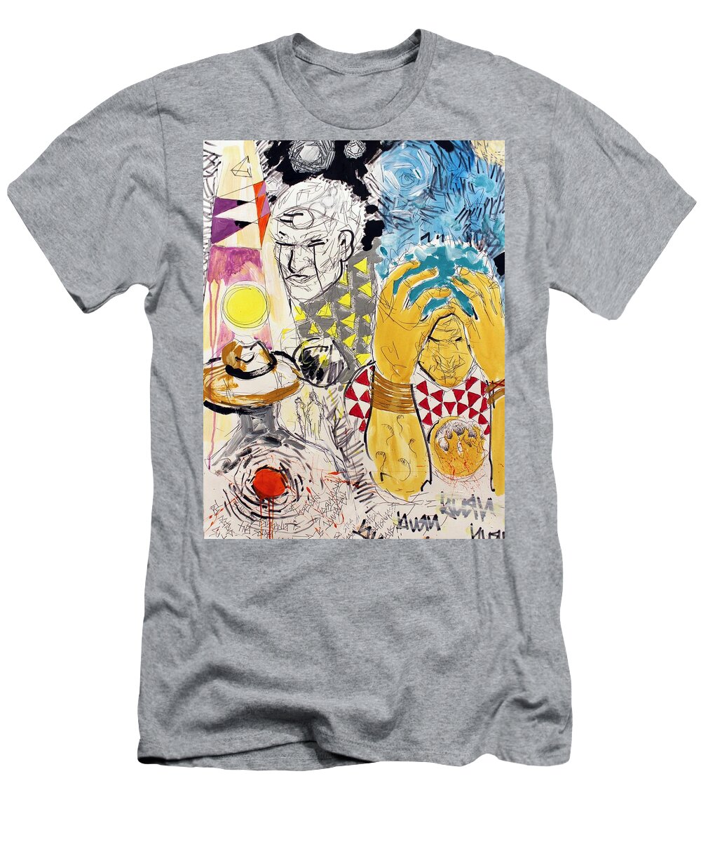 Abstract T-Shirt featuring the mixed media Stages by Aort Reed