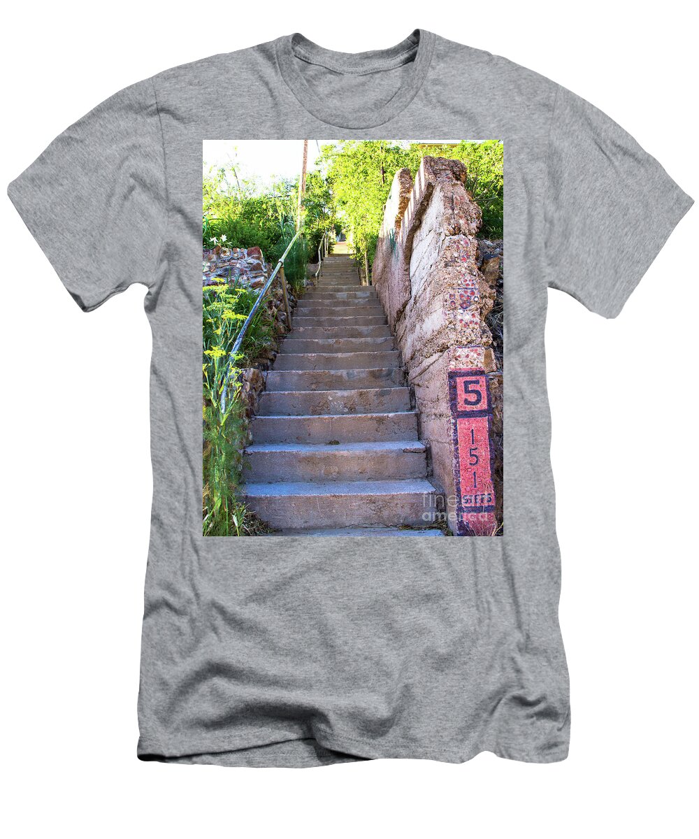 Stairs T-Shirt featuring the photograph Staircase Number 5 Bisbee Arizona by Amy Sorvillo