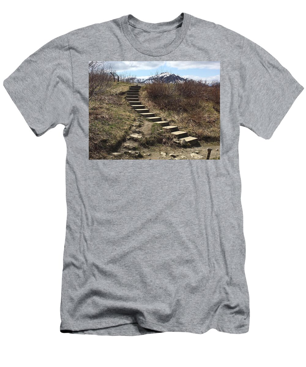 Alaska T-Shirt featuring the photograph Stairway to Heaven II by Val Oconnor
