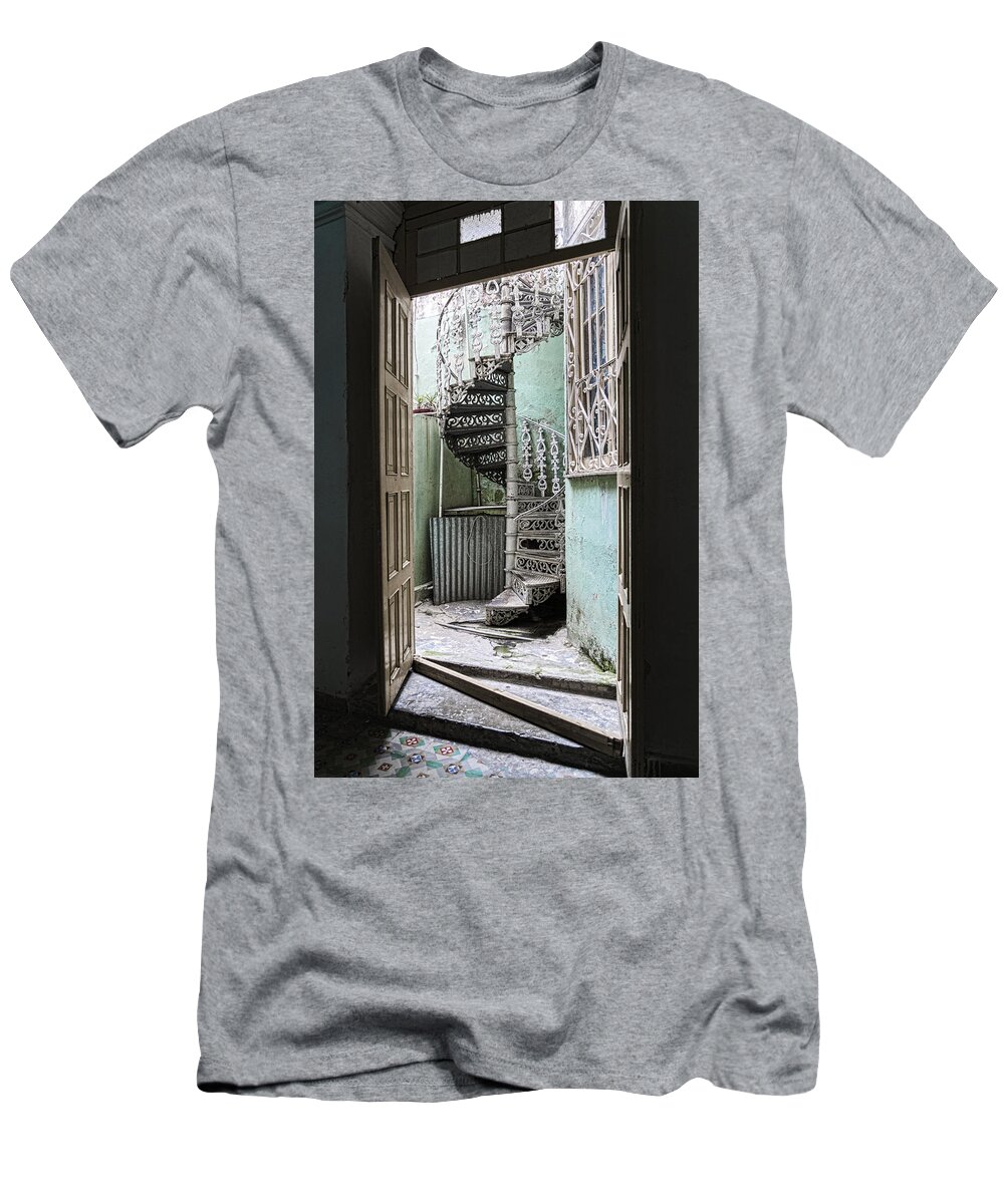 Cuba T-Shirt featuring the photograph Stairway to Up by Sharon Popek