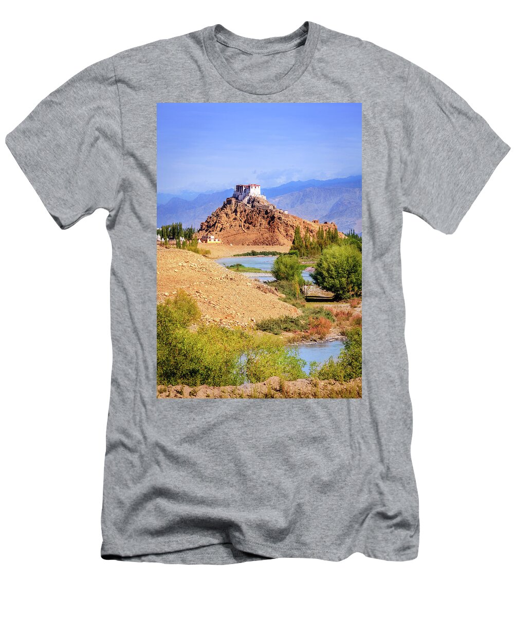 Asia T-Shirt featuring the photograph Stakna Monastery by Alexey Stiop