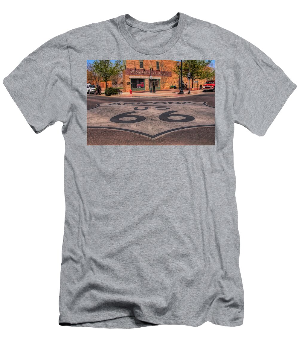 Winslow Arizona T-Shirt featuring the photograph Standin on the corner by Jeff Folger