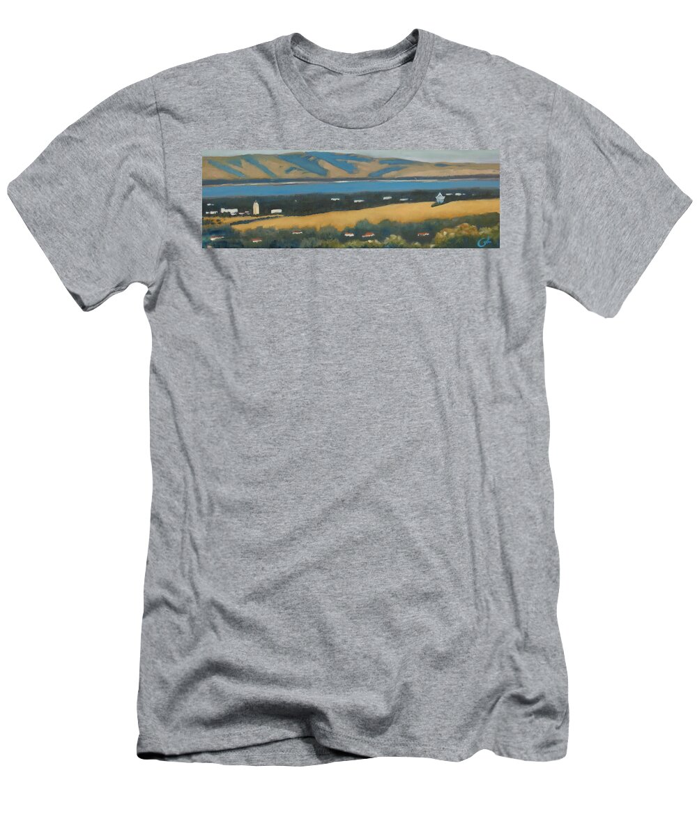 Stanford University T-Shirt featuring the painting Stanford by the Bay by Gary Coleman