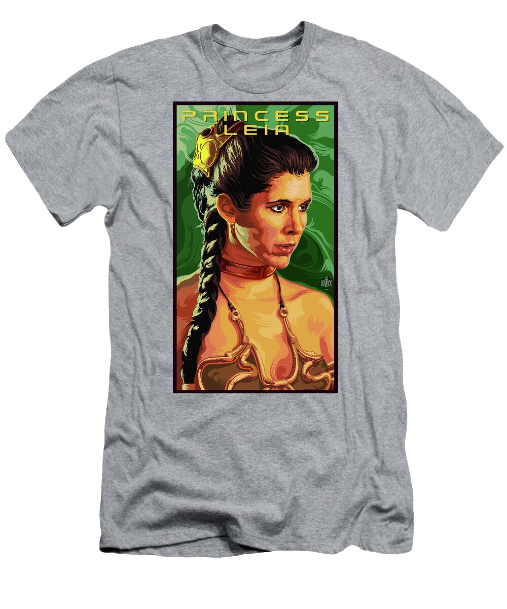 Hen imod Sicilien marmorering Star Wars Princess Leia Pop Art Portrait T-Shirt by Garth Glazier - Pixels