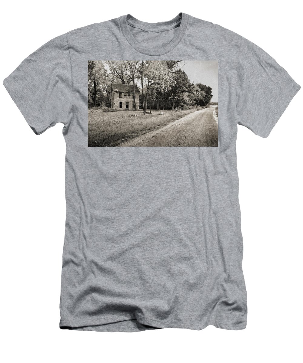Stone T-Shirt featuring the photograph Stone House Road by Eric Benjamin