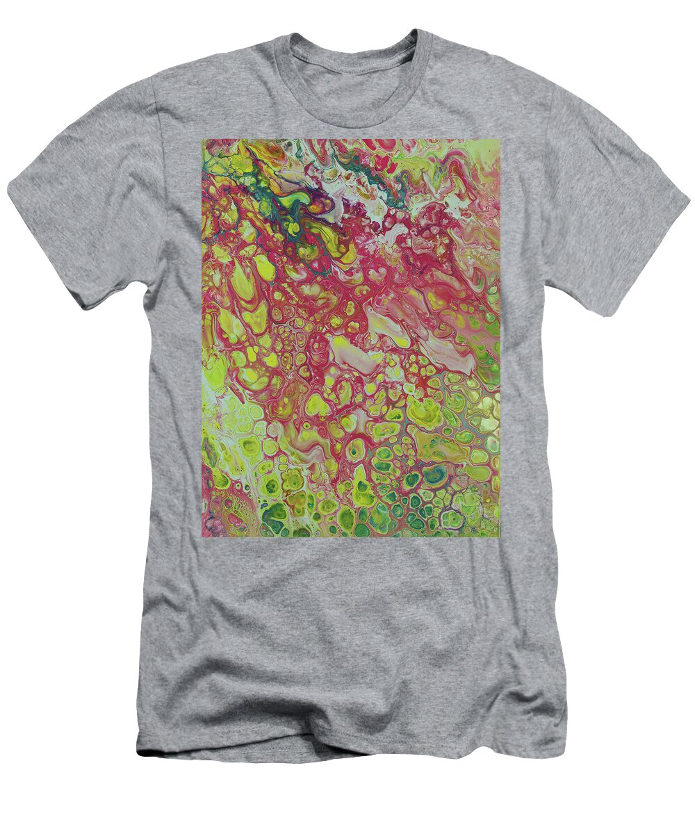 Fluid T-Shirt featuring the painting Strawberry Lemonade by Jennifer Walsh