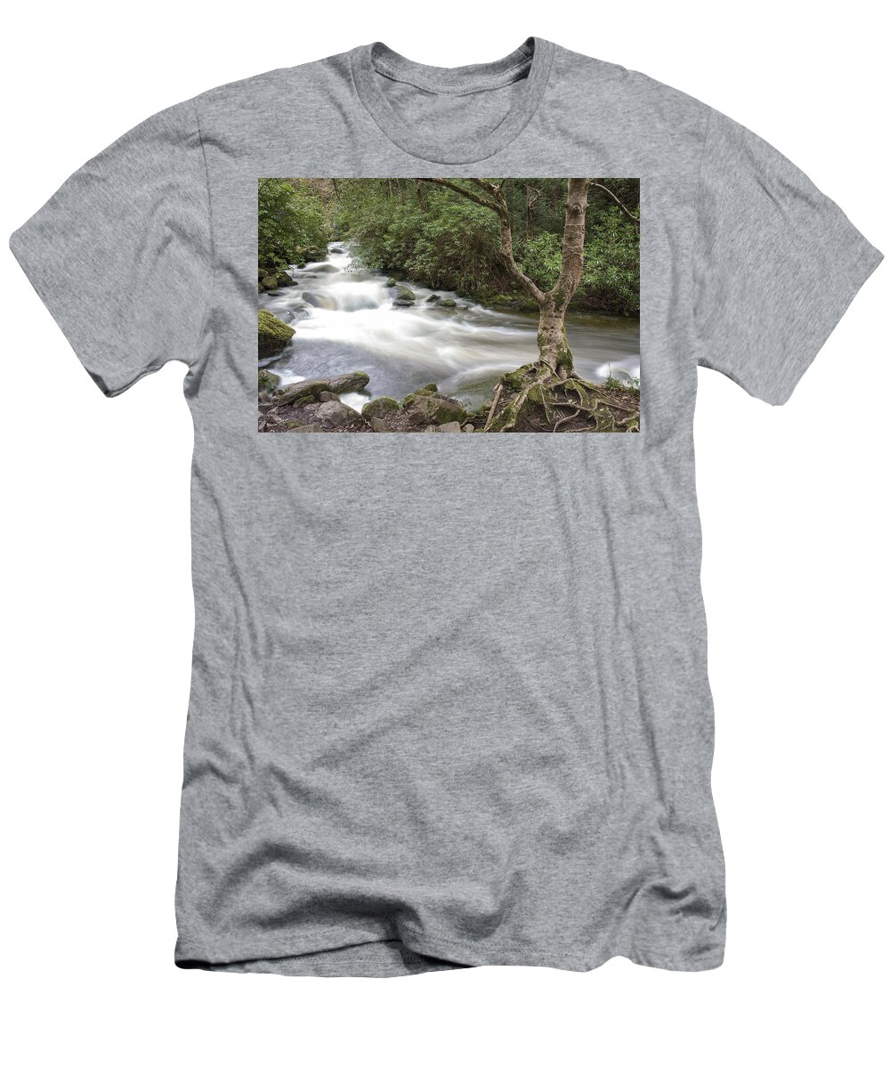 Original T-Shirt featuring the photograph Stream below Torc Waterfall Killarney National Park by WAZgriffin Digital