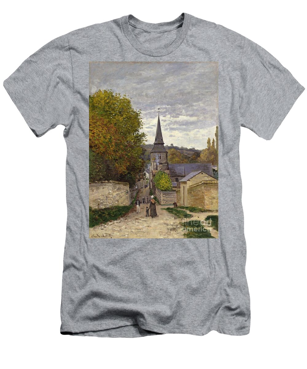 Street In Sainte-adresse T-Shirt featuring the painting Street in Sainte Adresse by Claude Monet