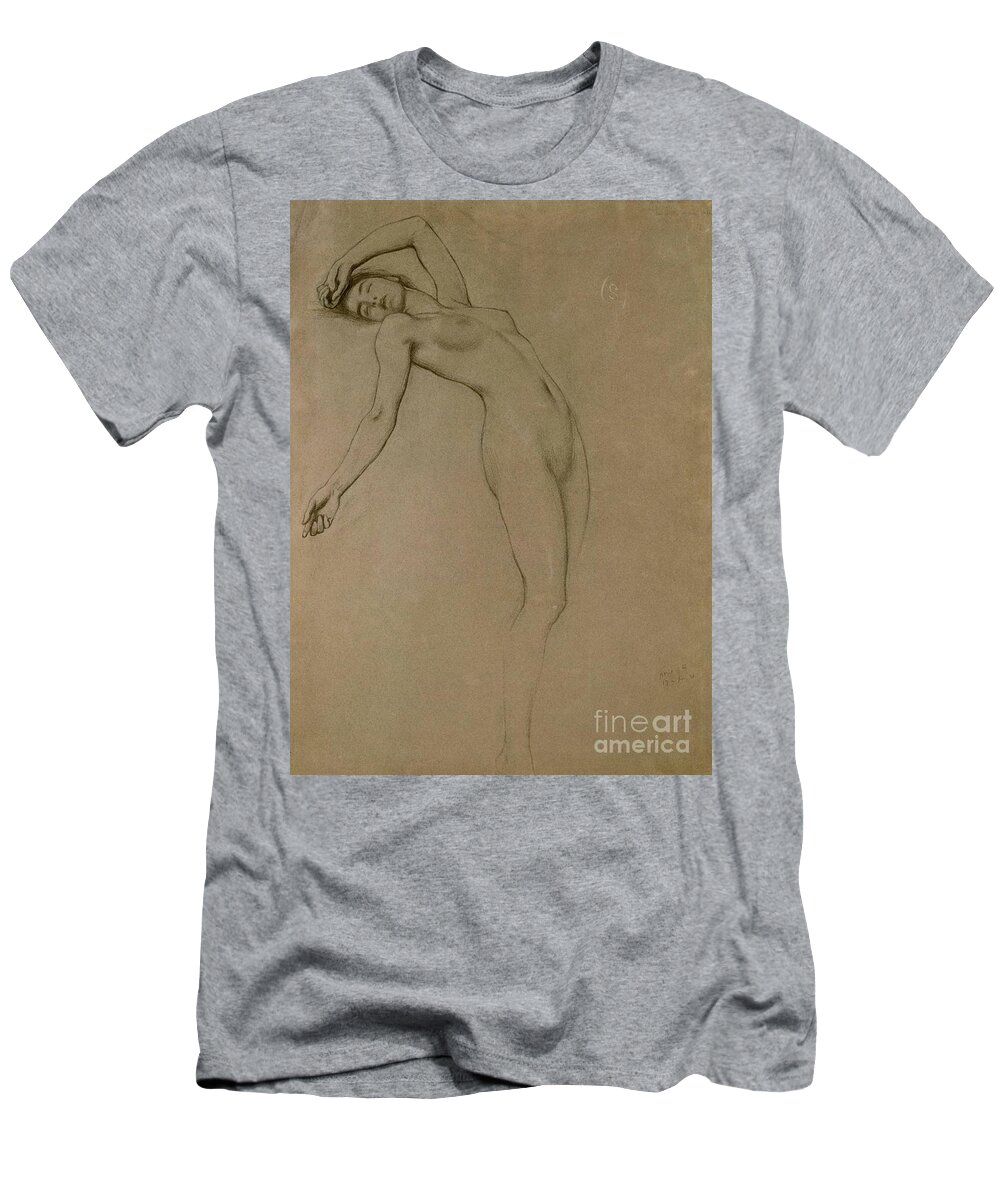 Study T-Shirt featuring the drawing Study for Clyties of the Mist by Herbert James Draper