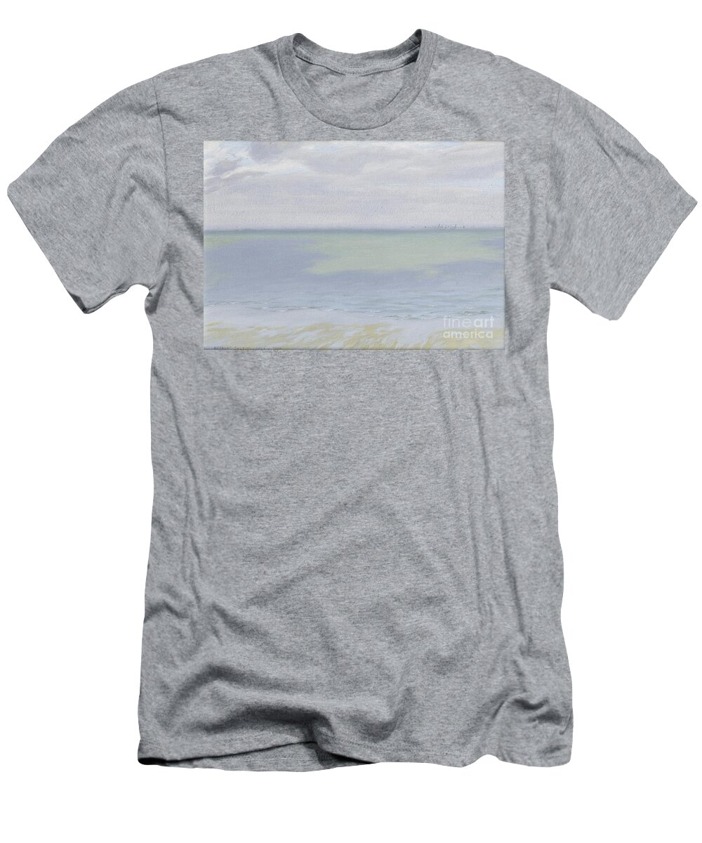 Herbert Dalziel (london 1853 - 1941) T-Shirt featuring the painting Study of Sea and Sky by MotionAge Designs
