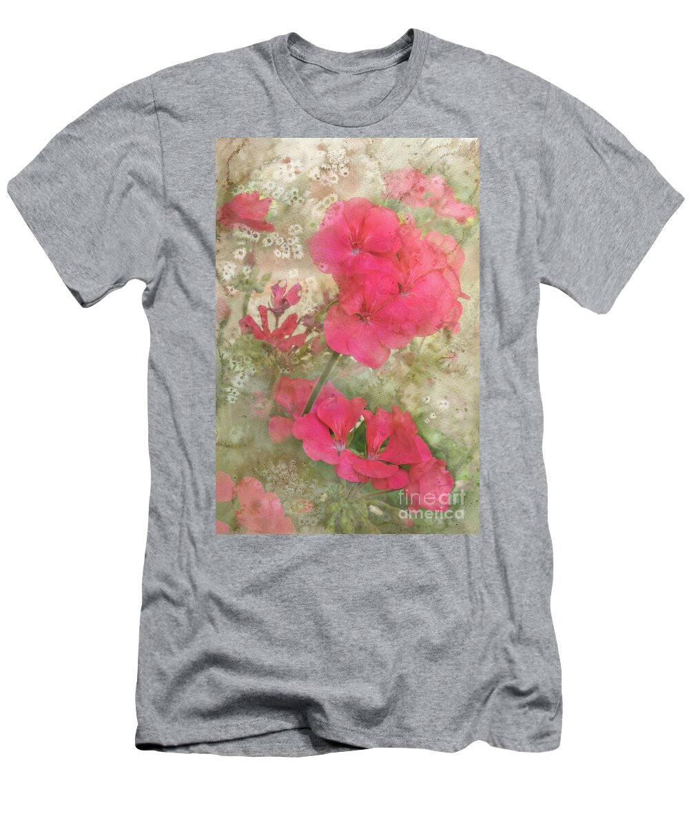 Geranium T-Shirt featuring the digital art Summer Joy by Betty LaRue