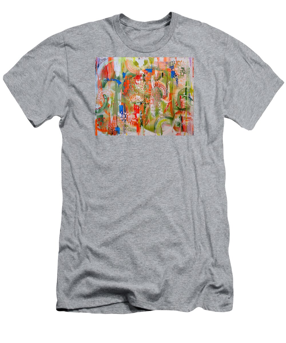 Abstract T-Shirt featuring the painting Summertime by Theresa Marie Johnson