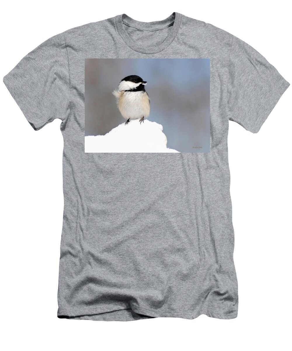 Chickadee T-Shirt featuring the photograph Summit Black Capped Chickadee by Christina Rollo
