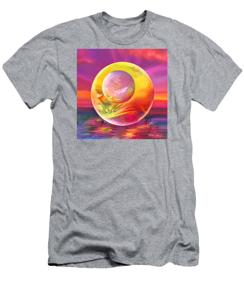 Sun Drops T-Shirt featuring the digital art Sun Drops by Robin Moline