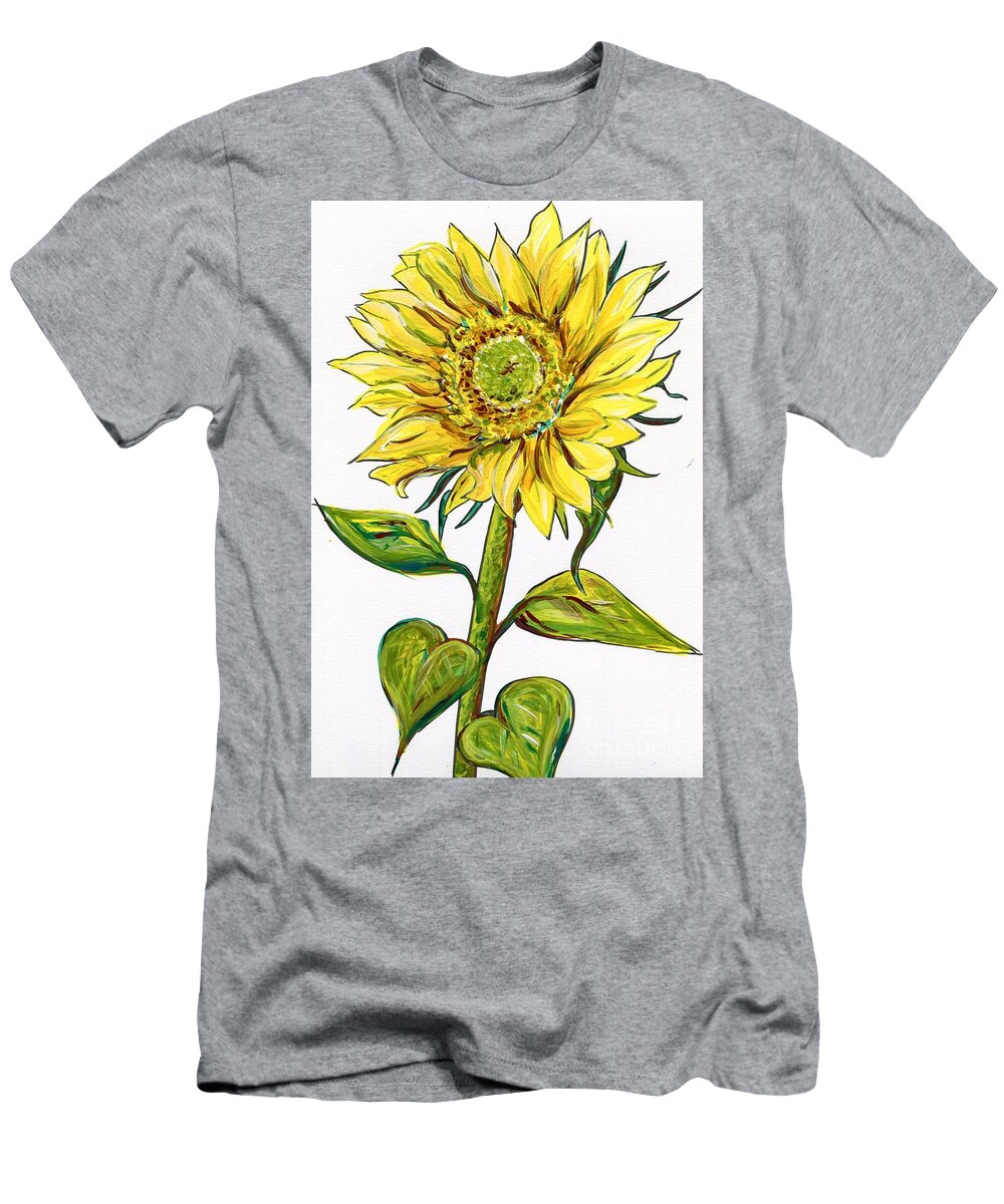 Sunflower T-Shirt featuring the painting Sunflower Illustration by Catherine Gruetzke-Blais