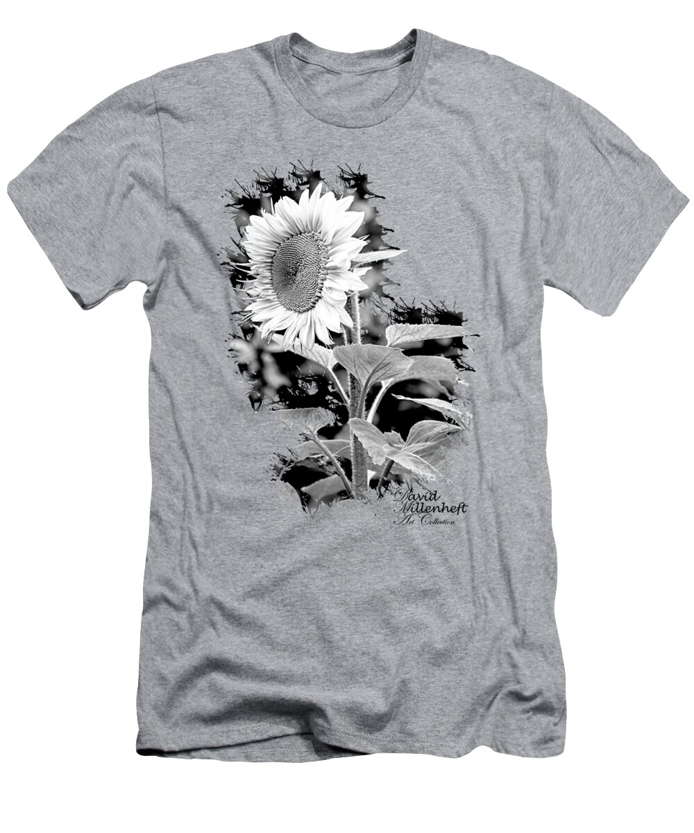Sunflower Peace T-Shirt featuring the photograph Sunflower Peace canvas print,photographic print,art print,framed print,greeting card,iphone case, by David Millenheft